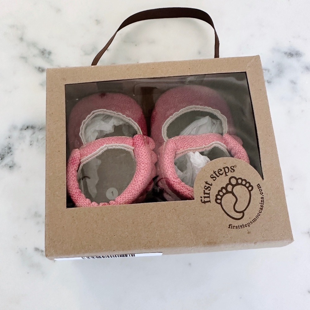 NIB NWT Pink Baby Girl Moccasins - First Steps Shoes